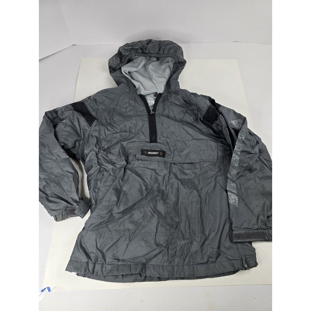Vintage Nike Jacket Men Small (8) Black Gray Y2K 00s Windbreaker Hooded‎ Lined